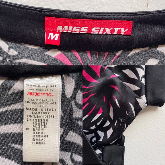 Vintage Y2K Miss Sixty Geo Patterned Dress / Sz M / Italy / Wrap / Retro / Euro - Picture 9 of 9